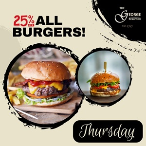 The George Inn offers 25% off all Burgers every Thursday