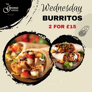The George Inn offers 2 for £15 on Burritos every Wednesday