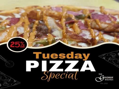 25% Off Pizzas and Sides every Tuesday at the George Inn, Bar and Restaurant