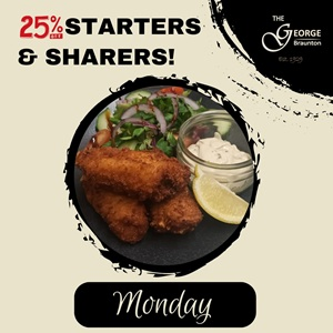 The George Inn offers 25% off all Starters and Sharers every Monday